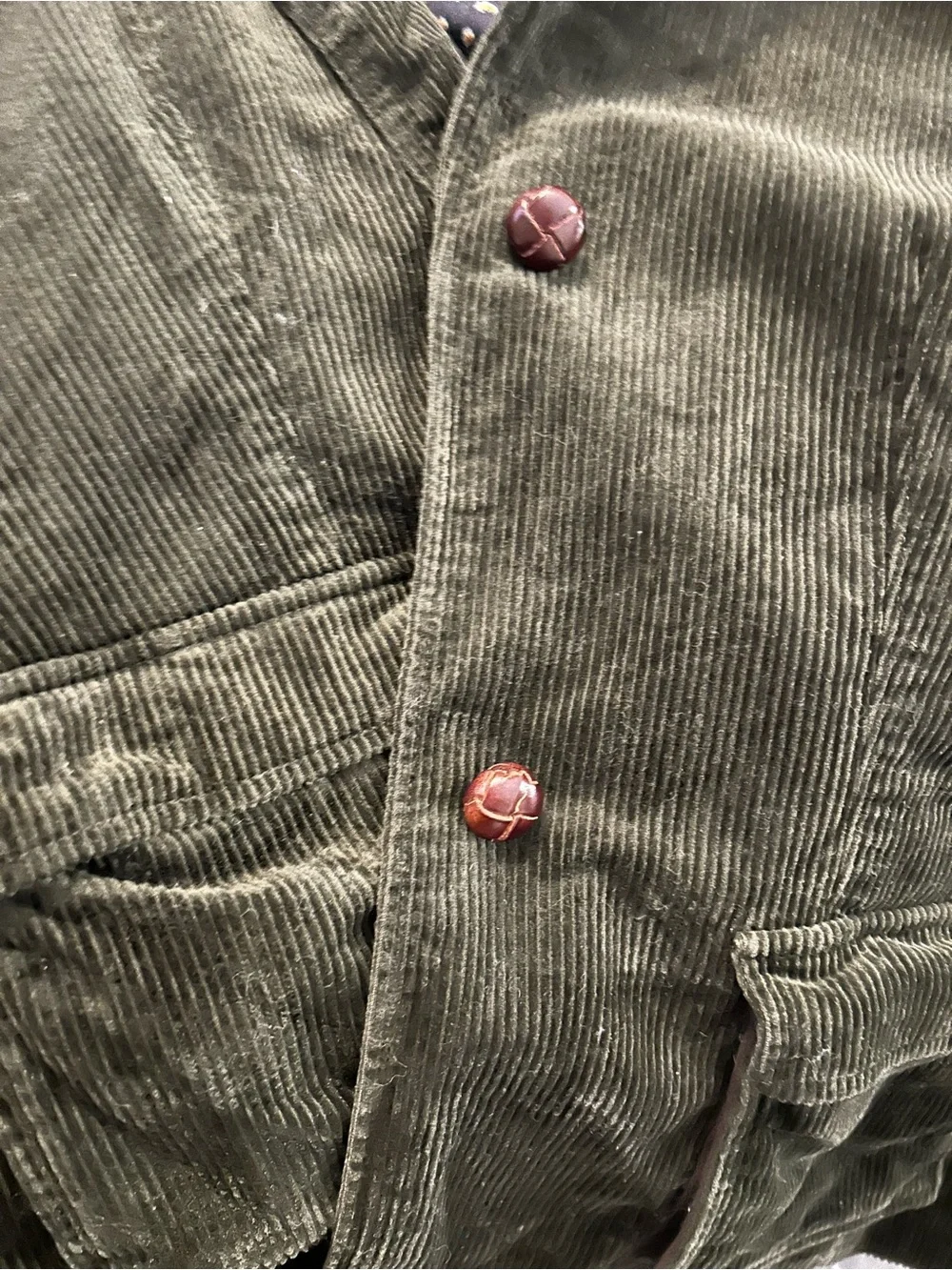 Lands ‘ End 90s Vintage Women’s Olive Corduroy Blazer, EUC, size Medium, 8-10